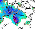 mappa delle precipitazioni sulle regioni di nord-ovest